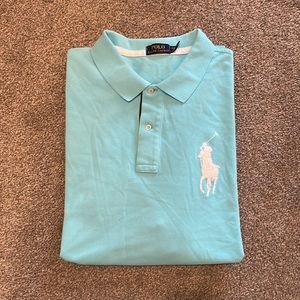 🤎 POLO BY RALPH LAUREN Men’s Short Sleeve Big Pony Polo French Turquoise 3XB